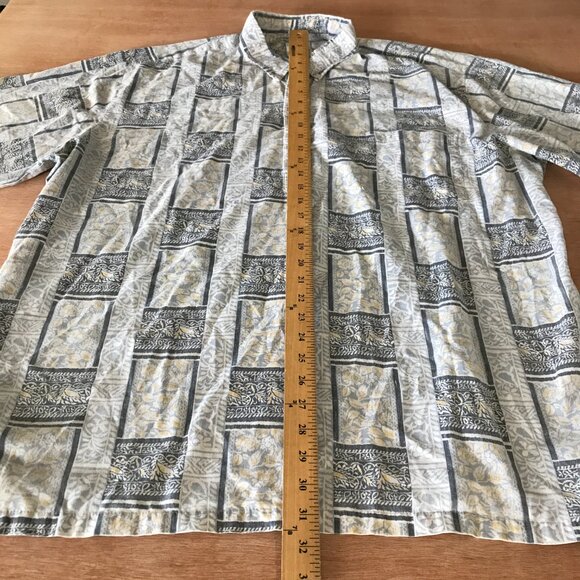 Tori Richard Hawaiian Shirt Men XXL Gray Floral Button Down Pocket Pullover - Picture 5 of 11